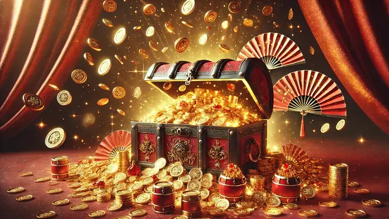 Visual permainan slot dengan simbol berwarna dan reel aktif
